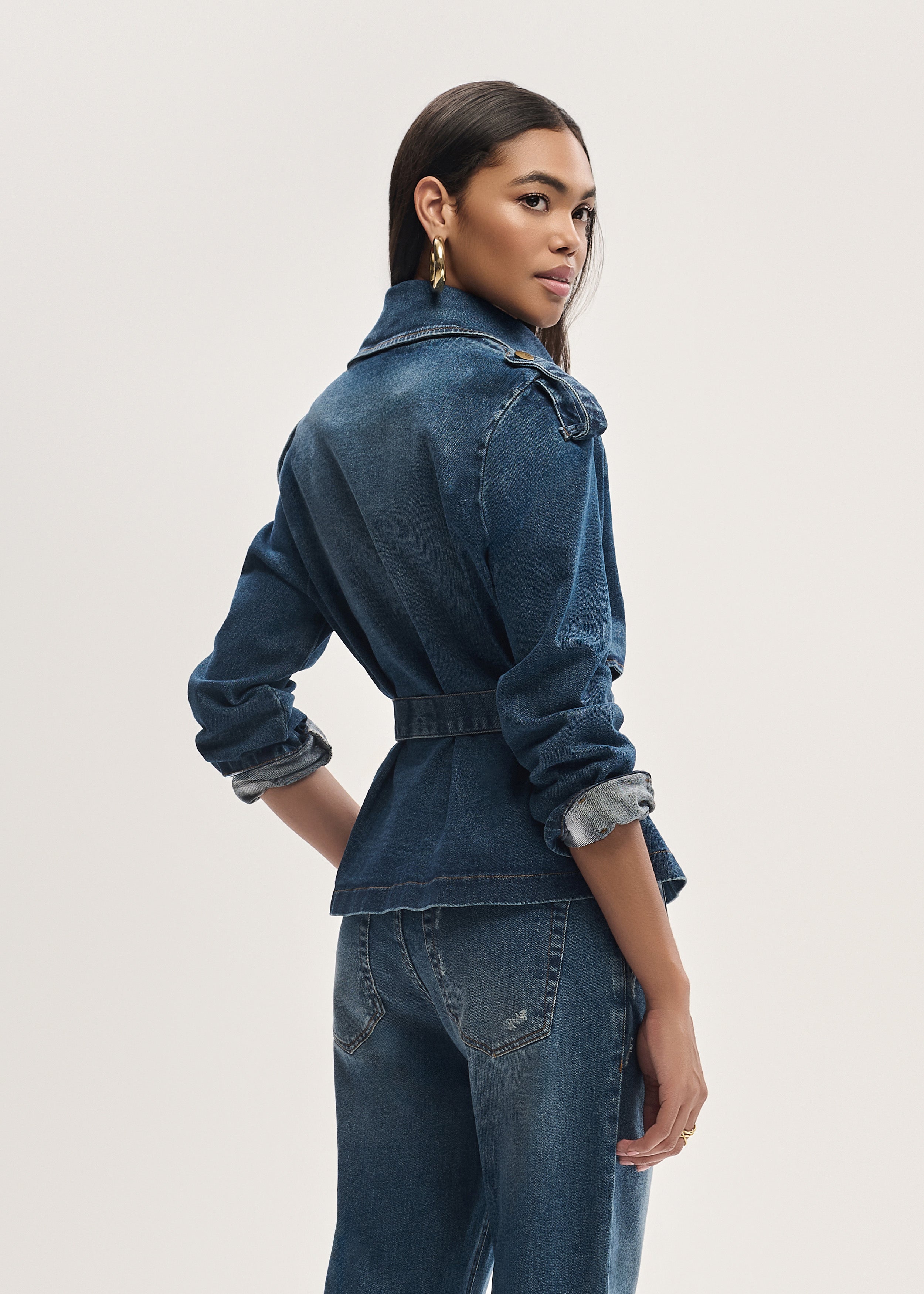 Blazer Jeans com Faixa