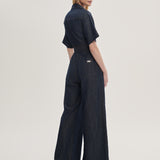 Macacão Jeans Wide Leg