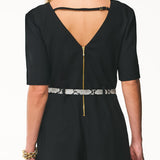 Macacão Pantalona Preto com Cinto Neo Skin