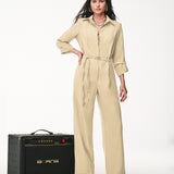 Macacão Pantalona com Cinto de Metal