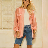 Parka em Organza com Capuz e Cinto Ajustável