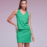 Saia Curta Texturizada Cintura Alta