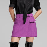 Saia Curta Transpassada Cinto Removível