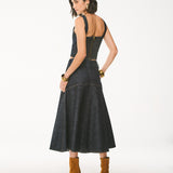 Saia Midi Jeans Urban Evasê