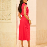 Saia Midi em Linho com Bolso Cargo Passion