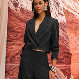 Spencer Cropped Alfaiataria Preto