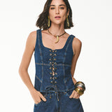 Top Corset Denim Urban Lace-up