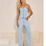 Calça Jeans New Flare com Botões Coloridos