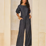 Calça Jeans Wide Leg Elastic Fit
