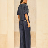 Calça Jeans Wide Leg Elastic Fit