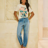 Calça Jeans Slouchy Lavagem Stone médio
