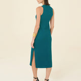 Vestido Midi Canelado Sem Mangas