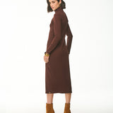 Vestido Midi Canelado Gola Alta Essencial