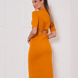 Vestido Midi Canelado