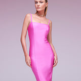 Vestido Curto Resinado Alças Finas