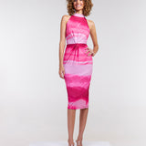 Vestido Midi Cavado Twist Tie Dye