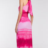 Vestido Midi Cavado Twist Tie Dye