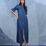 Chemise Jeans Feminino Manga Longa
