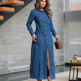 Chemise Jeans Feminino Manga Longa
