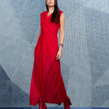 Vestido Longo Feminino Vermelho de Renda