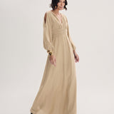 Vestido Maxi com Manga Longa Torrone