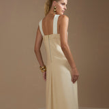 Vestido Midi Feminino Bicolor