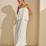 Vestido Longo Babado Sem Alça