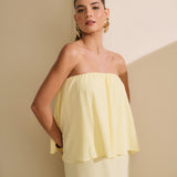 Vestido Longo Babado Sem Alça