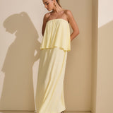 Vestido Longo Babado Sem Alça