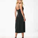 Vestido Midi Preto com Alças Neo Skin