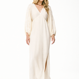 Vestido Longo com Bordado Richelieu