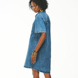 Vestido Curto Jeans Urban Lace-up