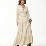 Vestido Longo Boho Chic com Bordado