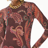 Vestido Feminino Longo em Tule Estampado