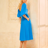 Vestido Midi em Linho com Mangas Princesa Pacifico