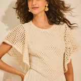 Vestido Maxi com Top e Mangas em Macrame