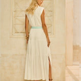 Vestido Maxi Polo com Cinto Tricot