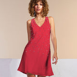 Vestido Curto Pedrarias Decote V