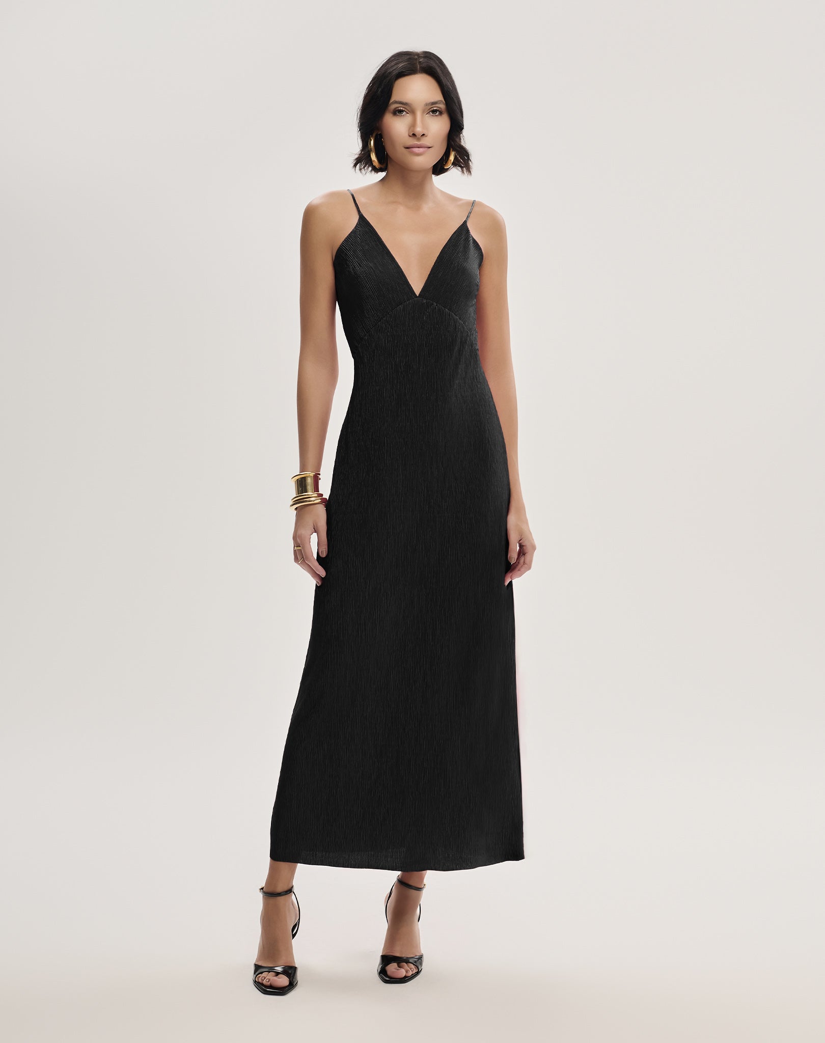 Vestido Malha Plissada
