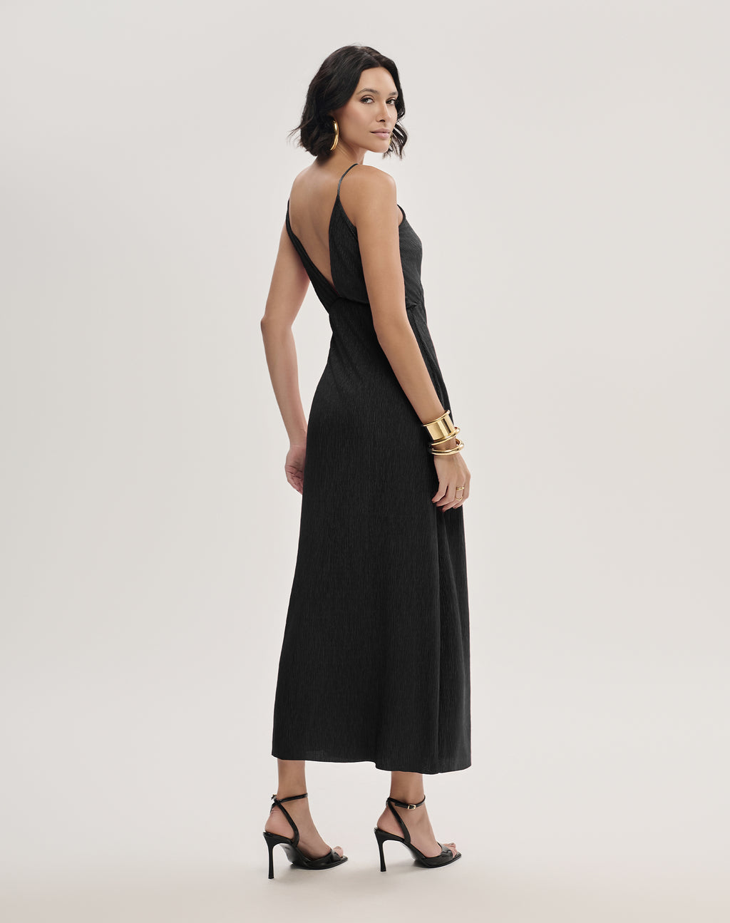 Vestido Malha Plissada