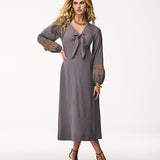 Vestido Midi com Bordado Richelieu