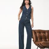 Calça Jeans Wide Leg Listrada