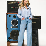 Calça Jeans Wide Leg Lavagem Light