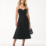 Vestido Midi Preto com Alças Neo Skin