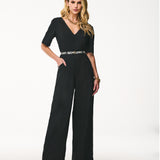 Macacão Pantalona Preto com Cinto Neo Skin