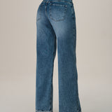 Calça Jeans Wide Leg Clássica Clara