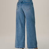 Calça Jeans Pantalona em Algodão Claro
