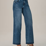 Calça Jeans Pantalona Fluida com Elastano