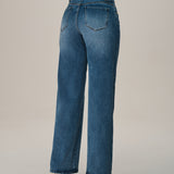 Calça Jeans Pantalona Fluida com Elastano