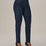 Calça Jeans Skinny em Algodão Escuro